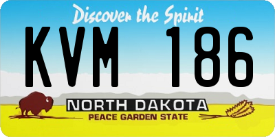 ND license plate KVM186