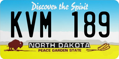 ND license plate KVM189