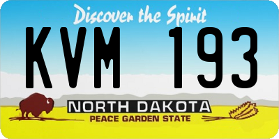 ND license plate KVM193