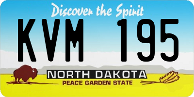 ND license plate KVM195