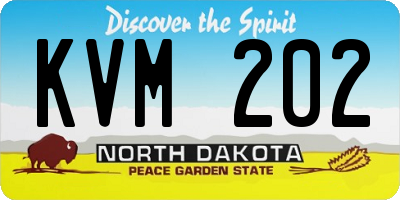 ND license plate KVM202