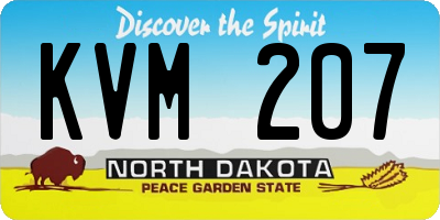 ND license plate KVM207