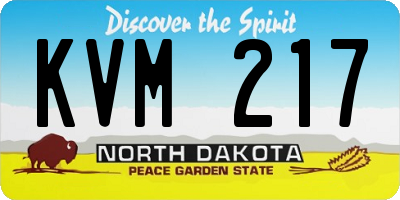 ND license plate KVM217