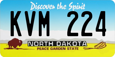 ND license plate KVM224