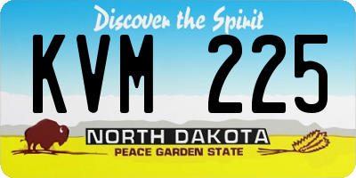 ND license plate KVM225
