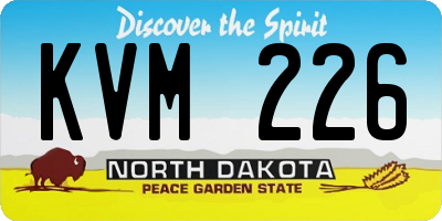ND license plate KVM226