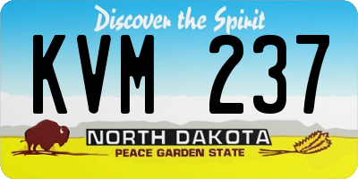 ND license plate KVM237