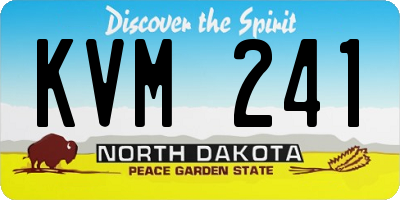 ND license plate KVM241