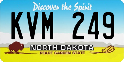 ND license plate KVM249