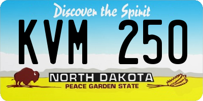 ND license plate KVM250