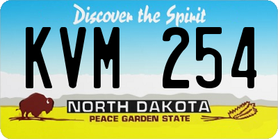 ND license plate KVM254