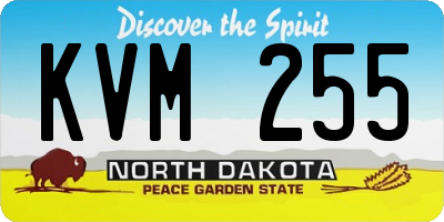 ND license plate KVM255