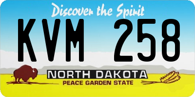 ND license plate KVM258