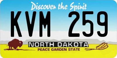 ND license plate KVM259