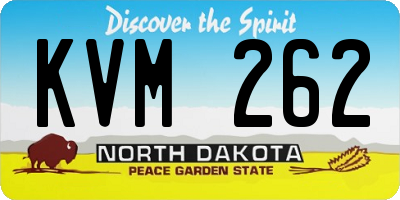ND license plate KVM262