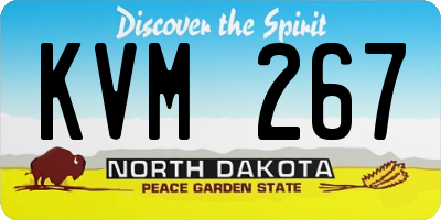 ND license plate KVM267