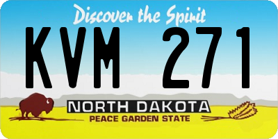 ND license plate KVM271