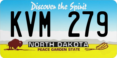 ND license plate KVM279