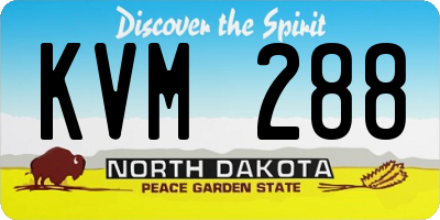 ND license plate KVM288
