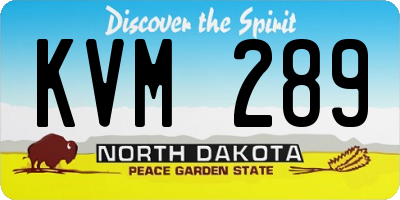 ND license plate KVM289