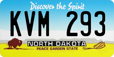 ND license plate KVM293