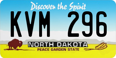 ND license plate KVM296