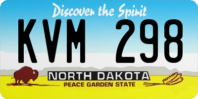 ND license plate KVM298