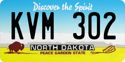 ND license plate KVM302