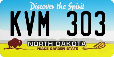 ND license plate KVM303