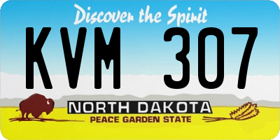 ND license plate KVM307