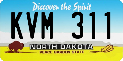 ND license plate KVM311