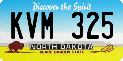 ND license plate KVM325