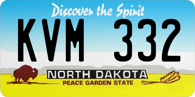 ND license plate KVM332