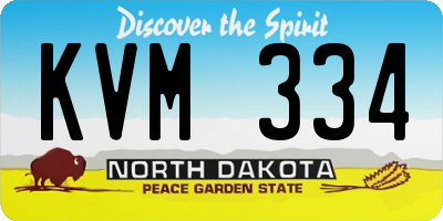 ND license plate KVM334