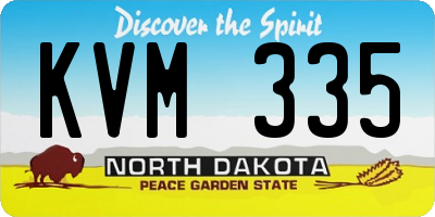 ND license plate KVM335