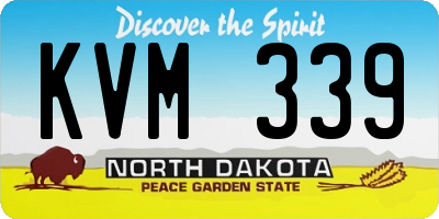 ND license plate KVM339