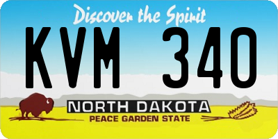ND license plate KVM340