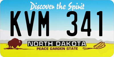 ND license plate KVM341