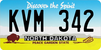 ND license plate KVM342