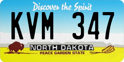ND license plate KVM347