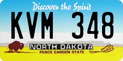 ND license plate KVM348