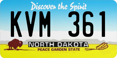 ND license plate KVM361