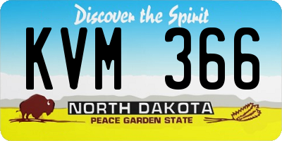 ND license plate KVM366