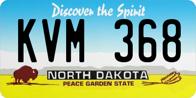 ND license plate KVM368