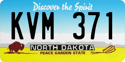 ND license plate KVM371
