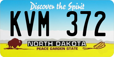 ND license plate KVM372