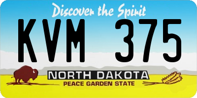 ND license plate KVM375