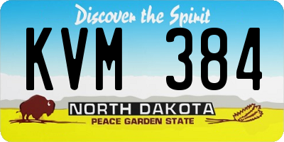 ND license plate KVM384