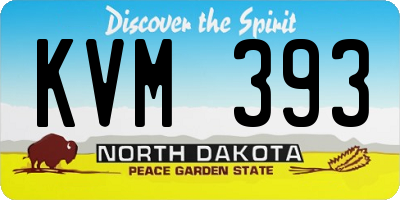 ND license plate KVM393
