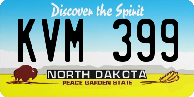 ND license plate KVM399